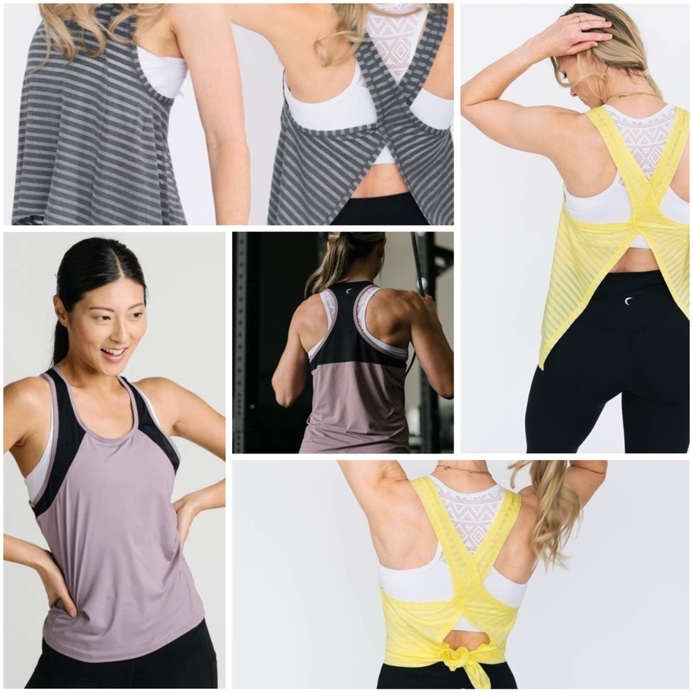 3 tanks! ZYIA Lilac Mariah Tank Lemon and Gray Nimbus Split Back Tank